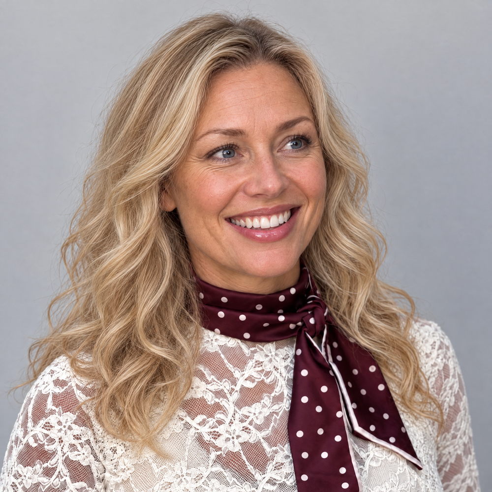Vinröd prickig scarf – snygg och bekväm