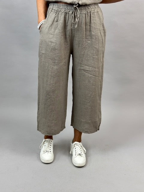 Linnebyxor taupe – 100% linne, onesize - bild 2